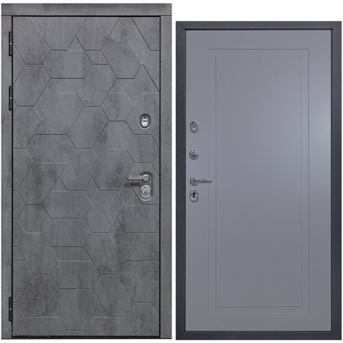Дверь входная металлическая DIVA 51 2050x860 Левая Бетон Темный - Н10 Силк Маус, тепло-шумоизоляция, антикоррозийная защита для квартиры